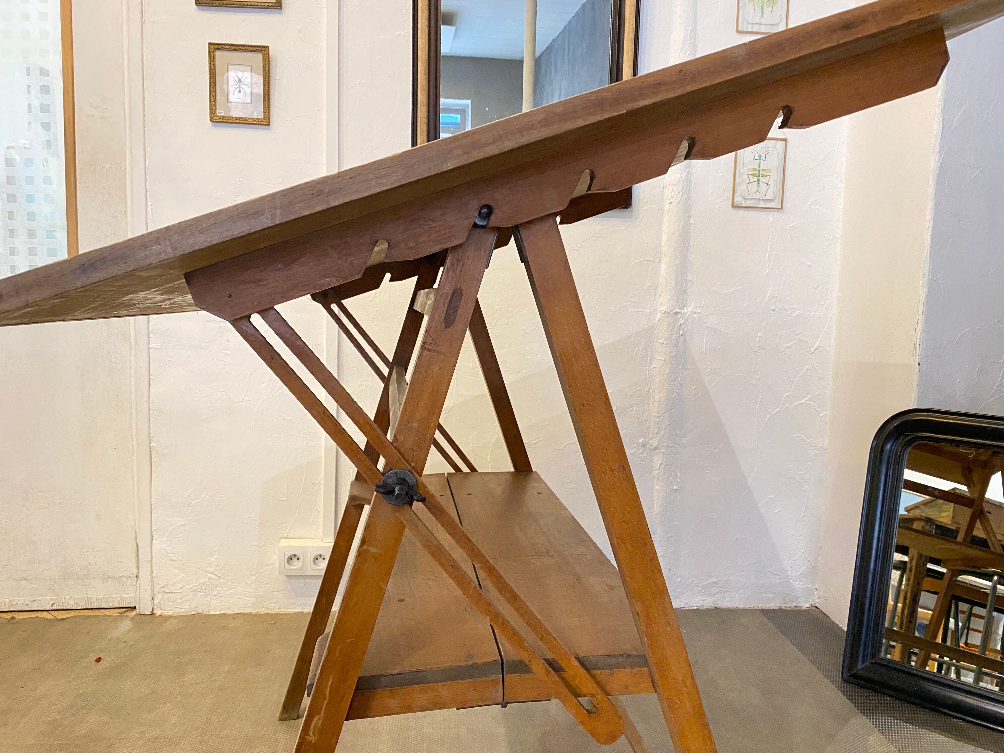 Wooden architect table 30s