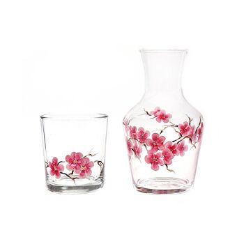 Cherry Blossom Carafe and Tumbler