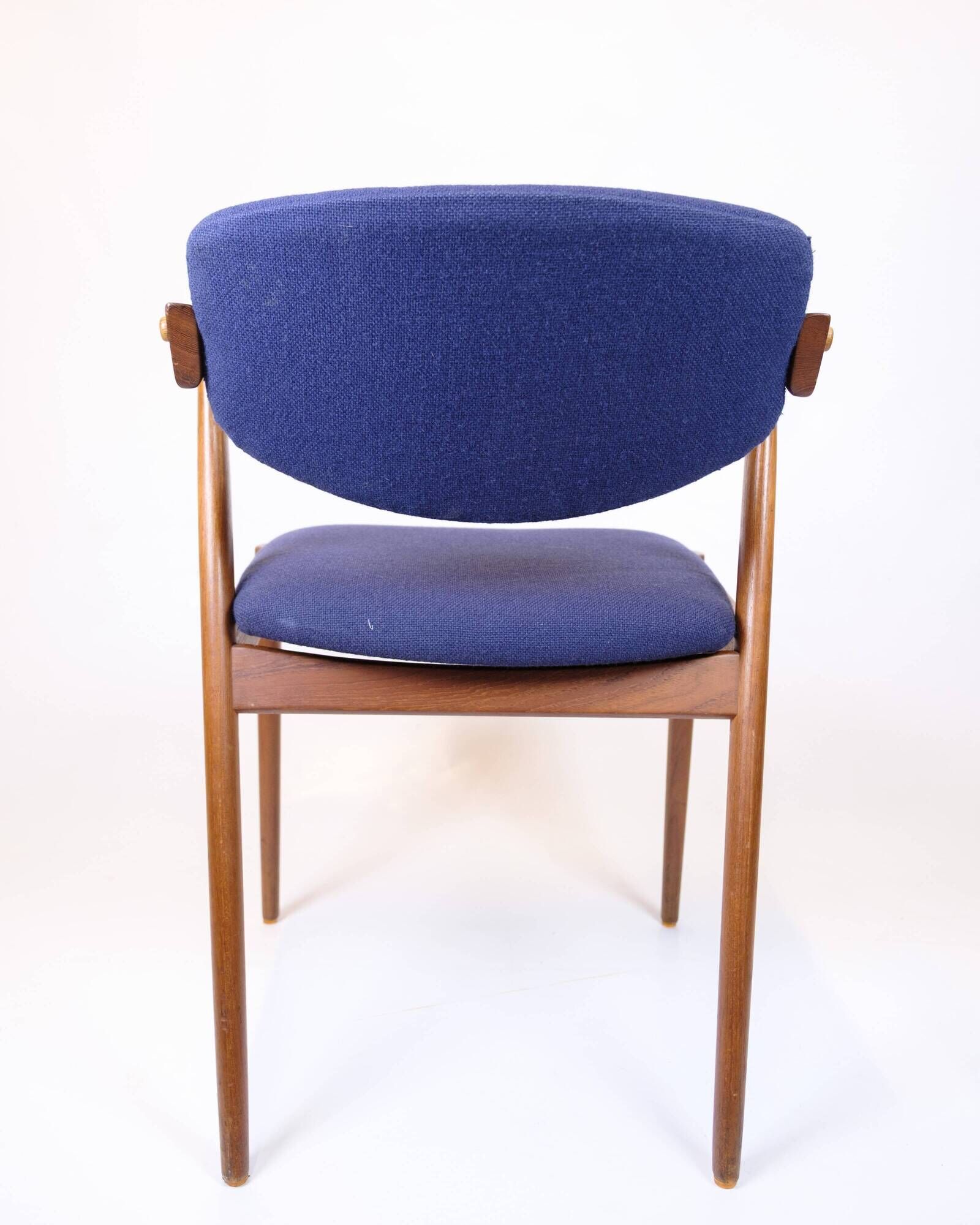 Set of six dining chairs - Model 42 - teak & blue fabric - Kai Kristiansen - Schou Andersen - 1960s