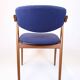 Set of six dining chairs - Model 42 - teak & blue fabric - Kai Kristiansen - Schou Andersen - 1960s