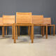 Vintage teak dining chairs set of 6 - 1980s