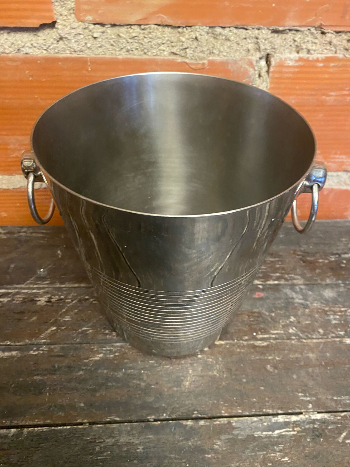 Champagne Ice Bucket Antique RÉMY LETANG Stainless Steel France Vintage #D426