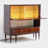 Vintage mid century Art Deco secretary bar cabinet in rosewood, 1930s