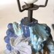 Italian carved wood & stucco table lamps, 1960s, set of 2