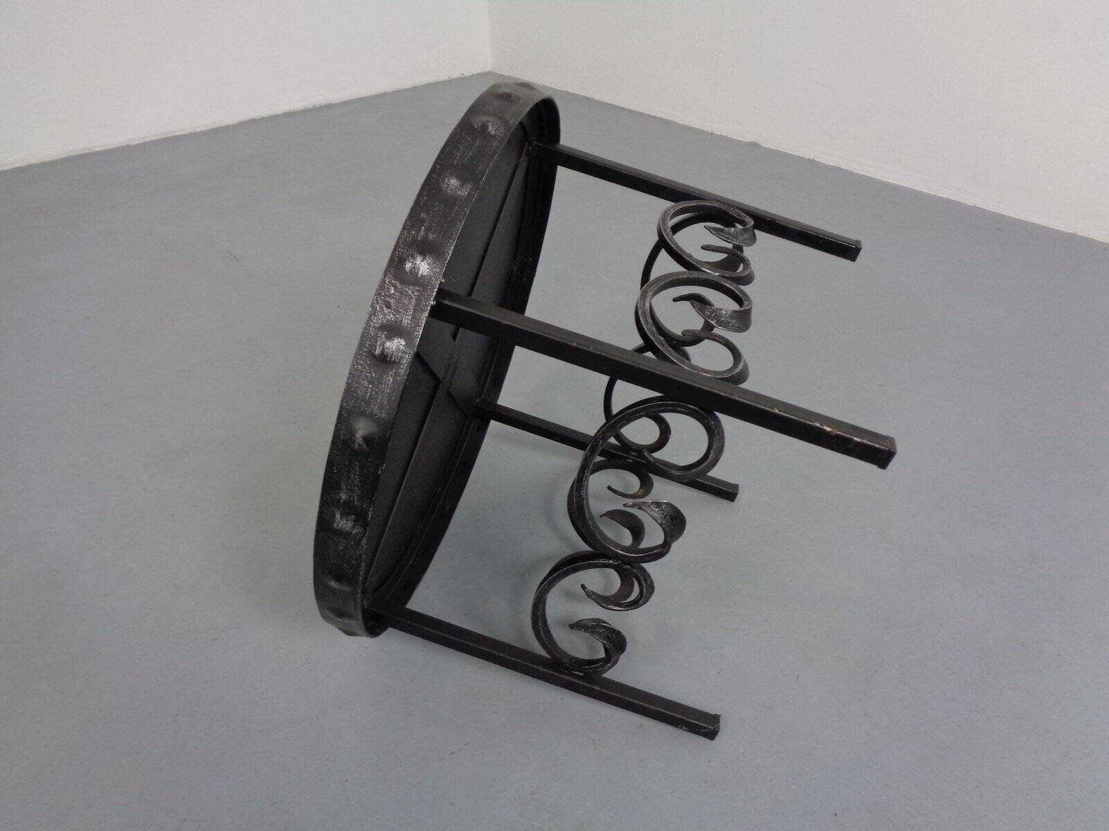 German Brutalist Side Table in Ceramic and Cast Iron, 1960s