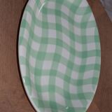 Plat ovale salins modèle croisette vert