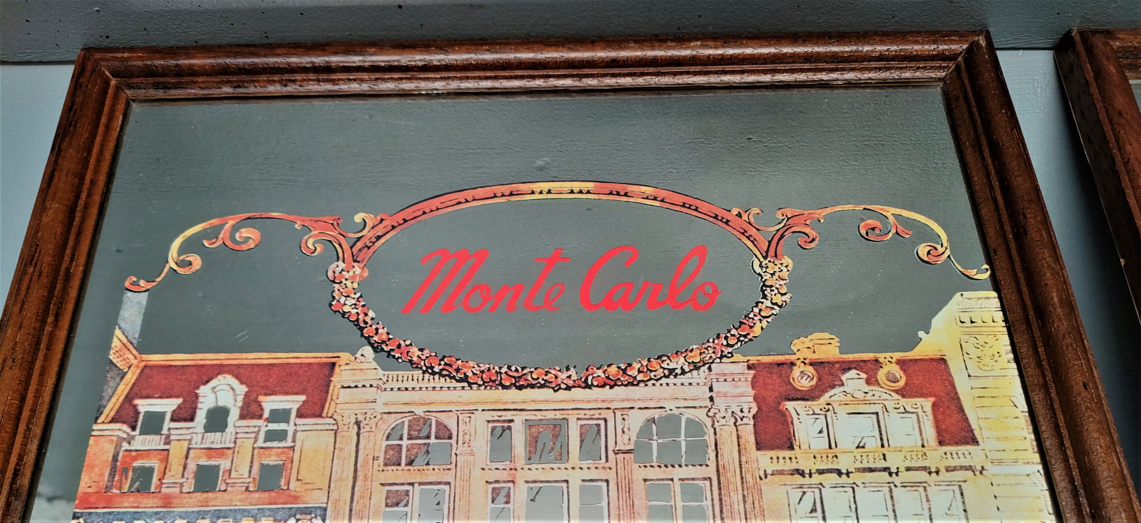 Two mirror frames Art-Deco style, silkscreened " Monte-Carlo " - France - 70's