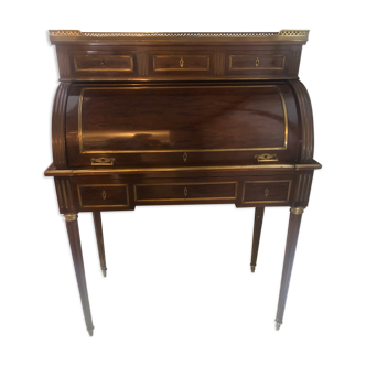 Mahogany plated cylinder desk