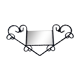 Portemanteau miroir fer forgé 4 patères