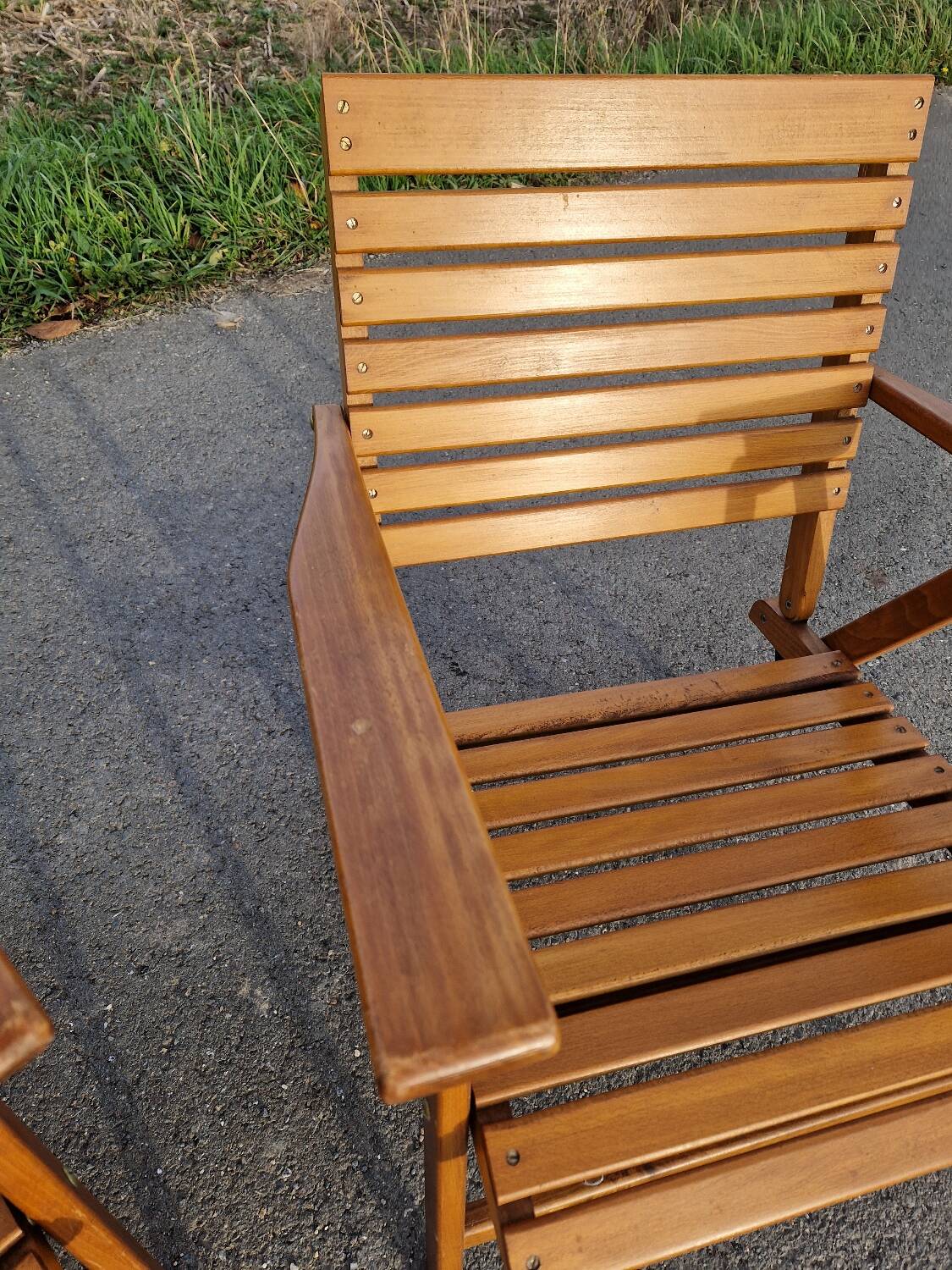 Set of 4 vintage folding armchairs