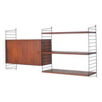 Swedish wall unit with wall cupboard by Kasja & Nils Nisse Strinning, 1950s