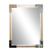 Miroir mural en lucite et chrome, années 1970