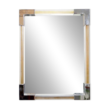 Wall mirror in lucite and chrome, 1970s