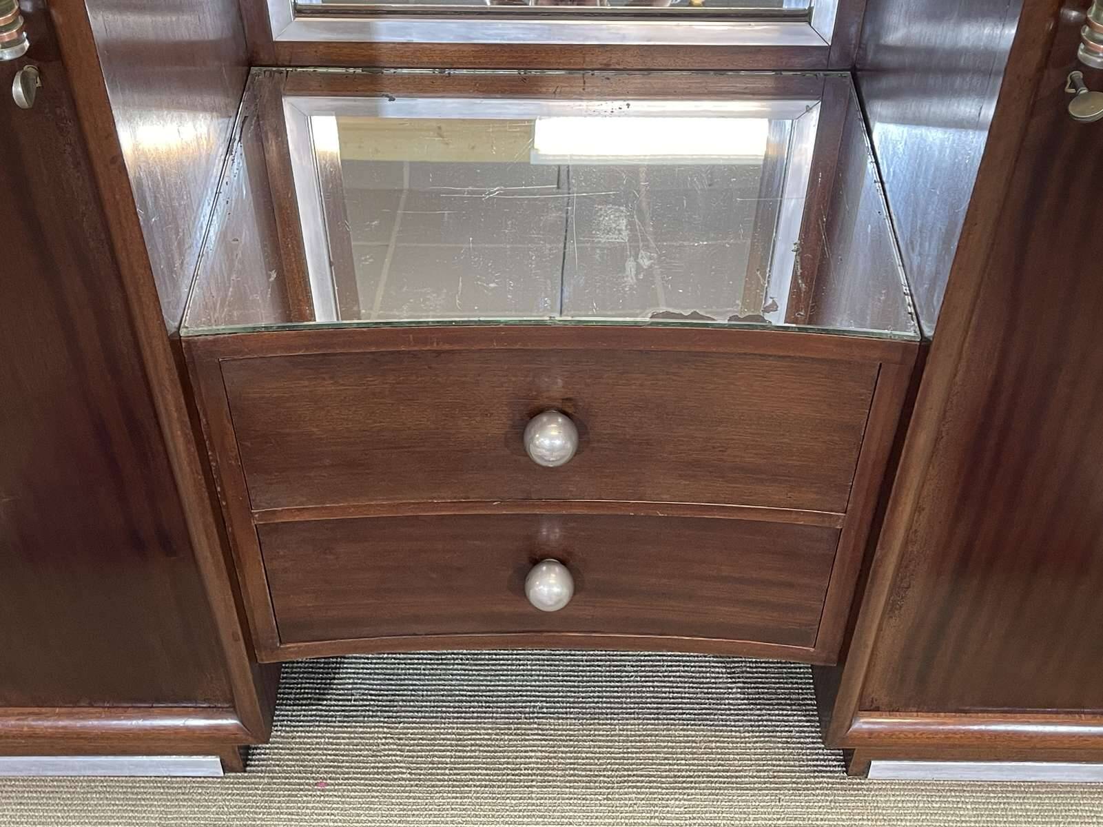 Art Deco wardrobe-dressing table stamped RINCK 115 Faubourg St Antoine Paris