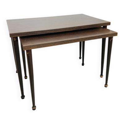 Paire de tables gigognes vintage en formica, 1970