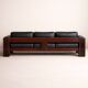 Three-seater canapé in leather and rosewood Bastiano by Tobia Scarpa.