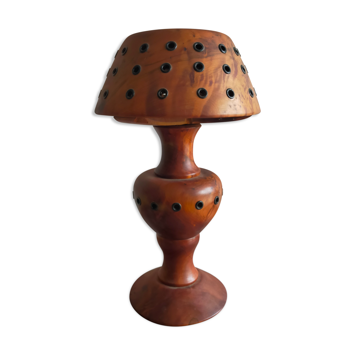 Olive wood lamp