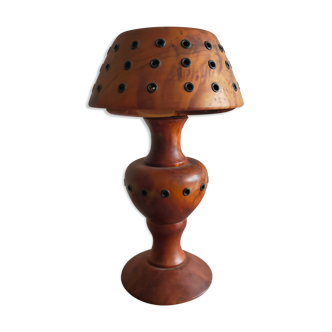 Olive wood lamp