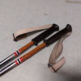 Pair of vintage bamboo ski poles - VM STAVEN - 131 cm