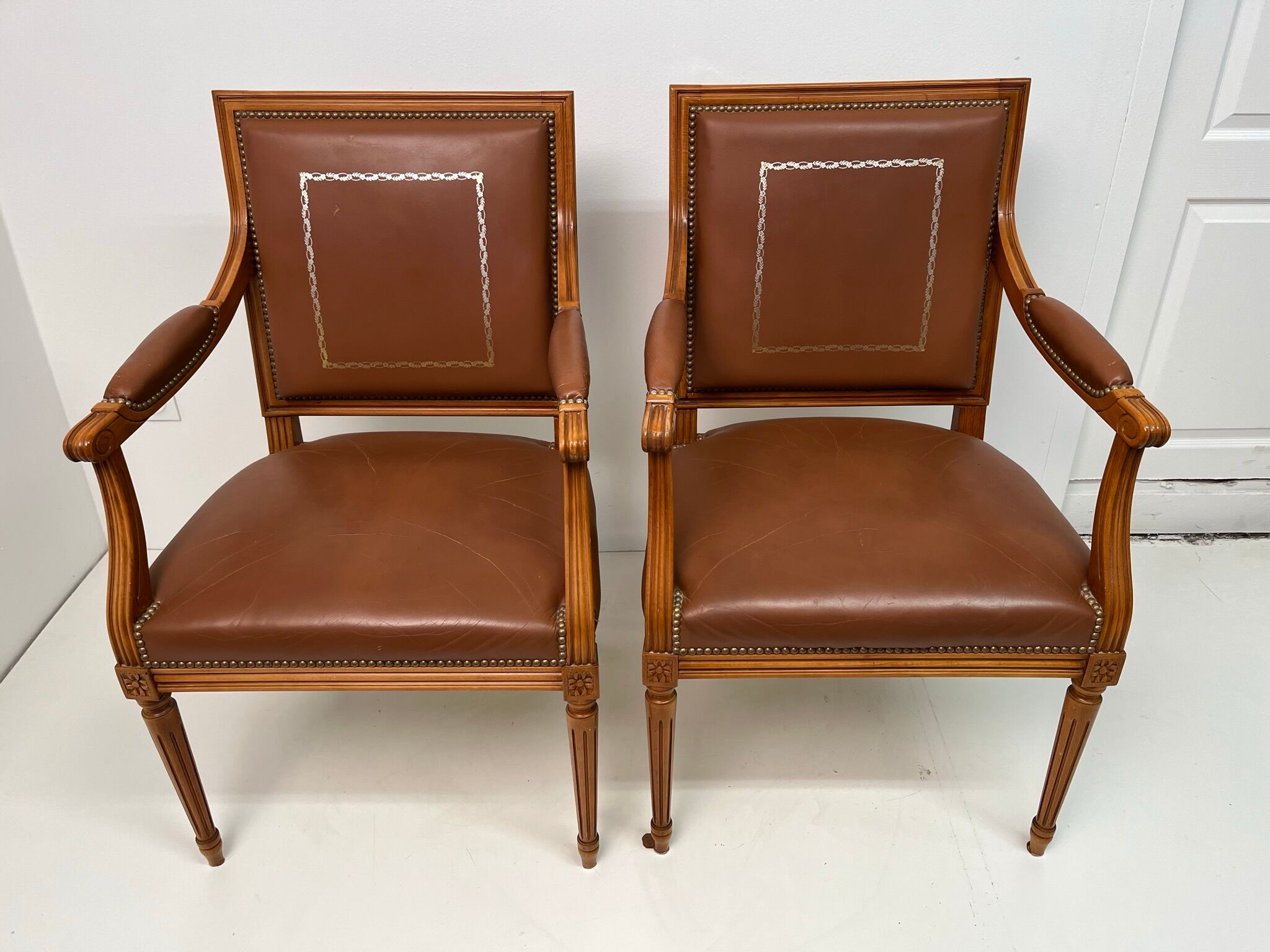 Pair armchairs style Empire