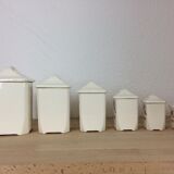Set of 6 Old Ceramic Spice Pots Badonviller