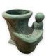 Ethnic anthropomorphic vase in patinated terracotta