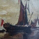 Old painting, signed seascape, late 19th century
