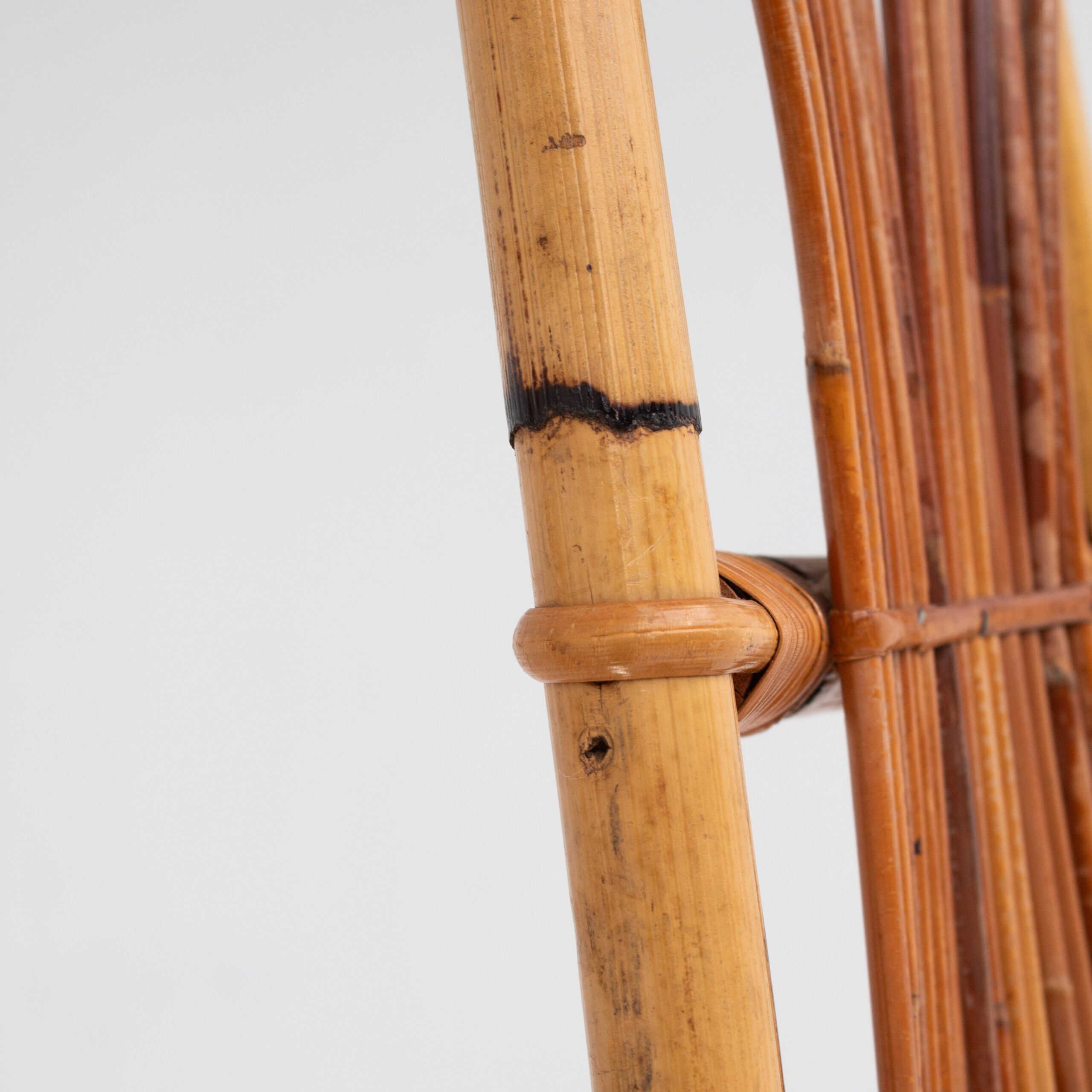 2x Italian bamboo and rattan high back chair, mid-century modernism, Italy 1960s