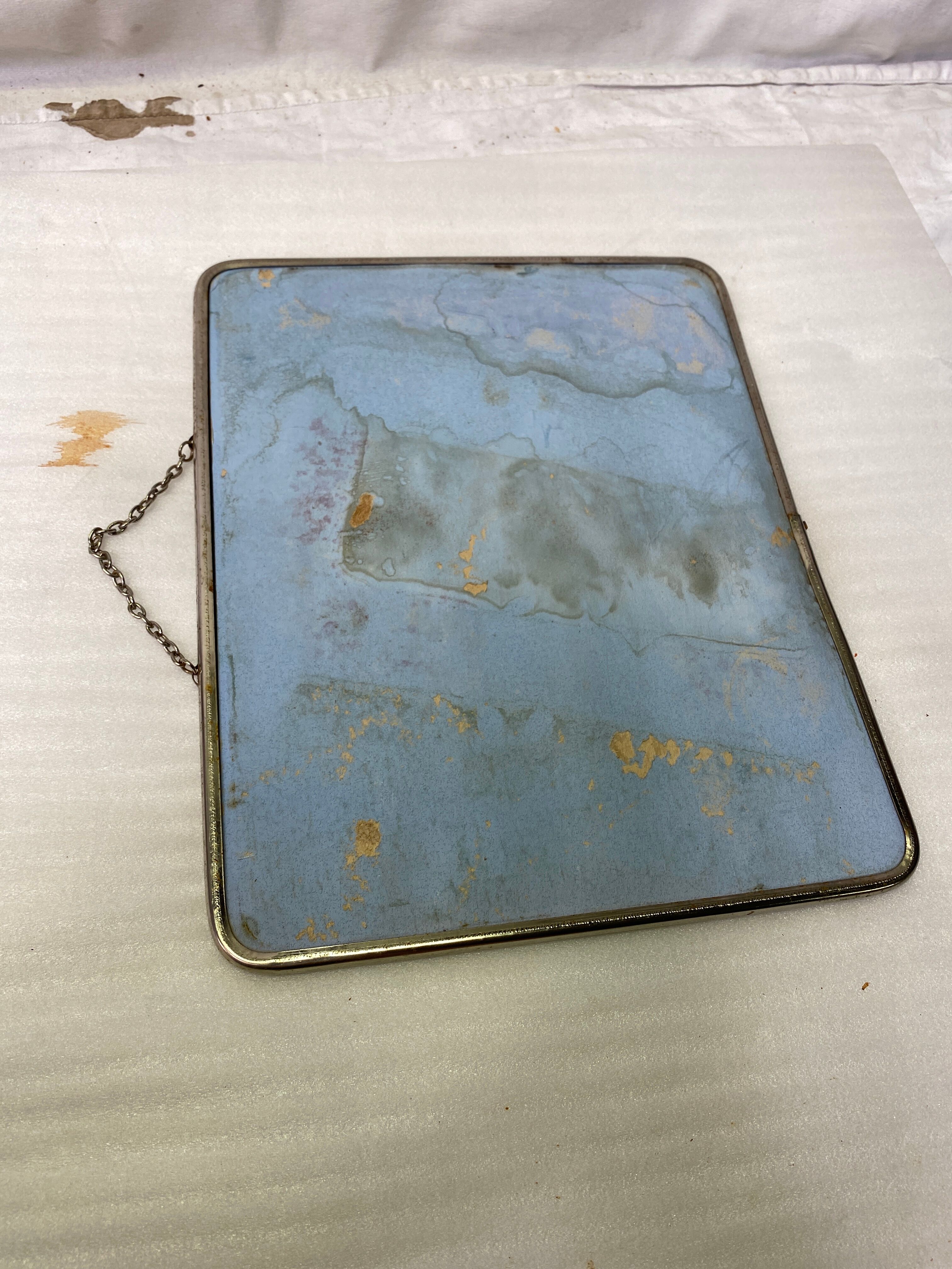 Vintage rectangular barber mirror - 24x30cm