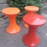 Tabourets Tam Tam orange rouge