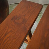 Pair of country benches in solid oak