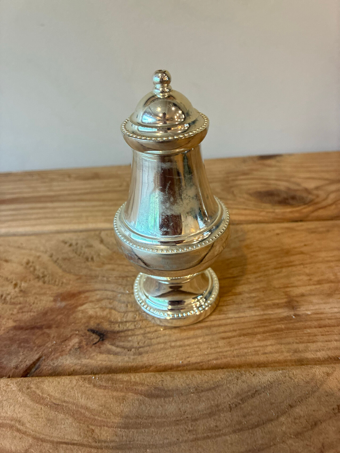 Vintage silver-plated table service duo – Mustard pot with spoon