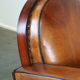 Great sheep leather Artdeco design armchair with a unique design