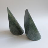 Serpentine marble bookends 1970's