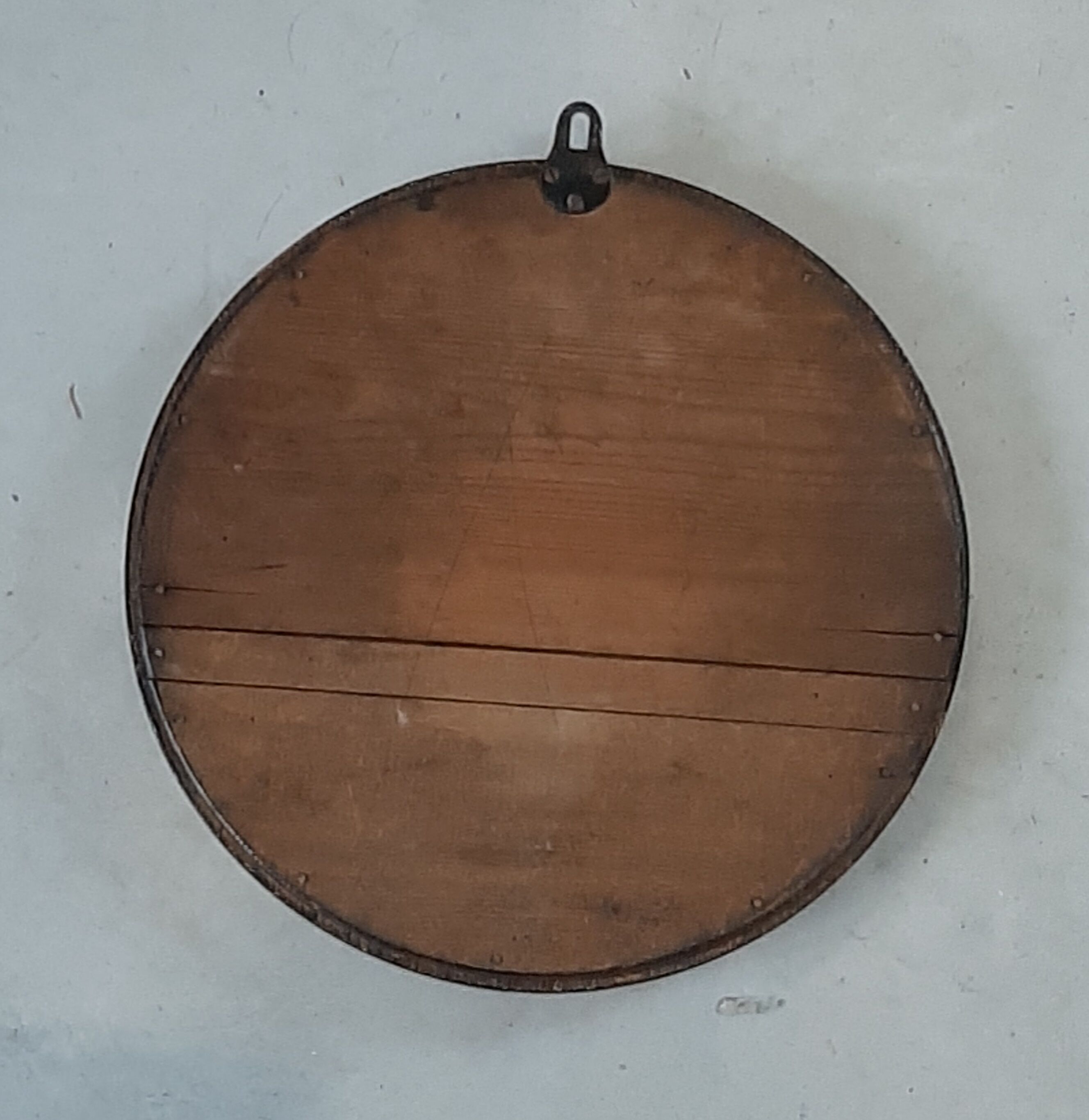 Old wooden round mirror - 28cm