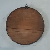 Old wooden round mirror - 28cm