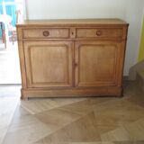 Old - Beautiful solid oak sideboard - 2 doors - 2 drawers in golden oak color
