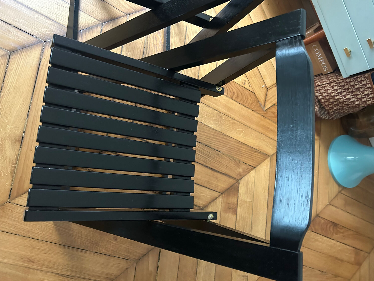 Set of 2 folding chairs in the style of Aldo Jacober.