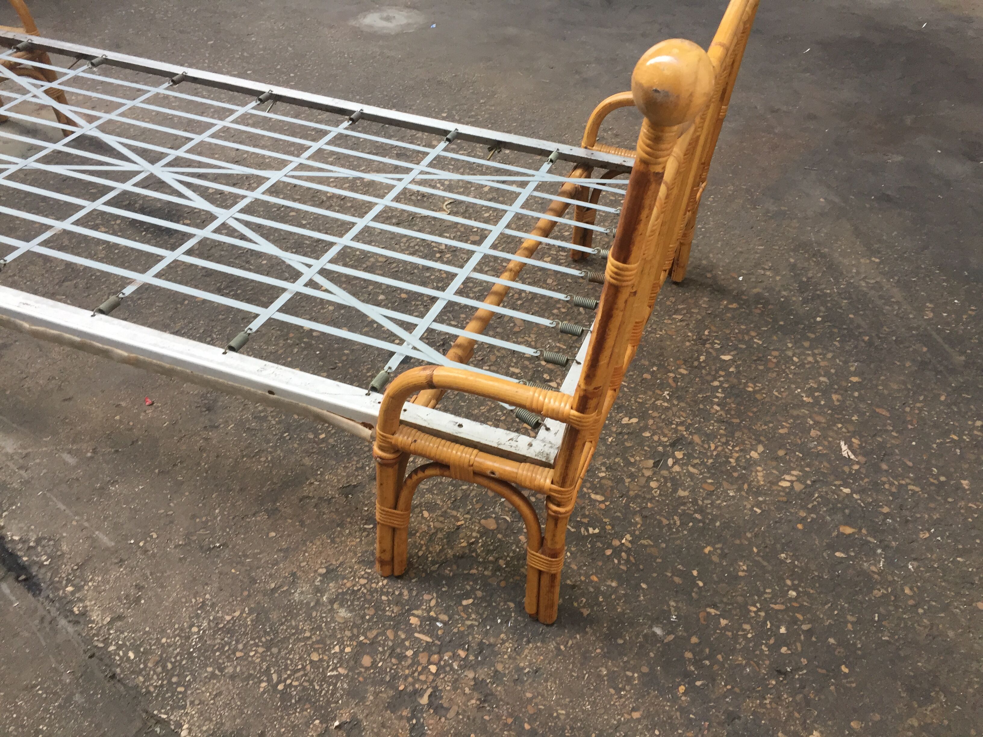 Vintage rattan bed