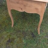 5-drawer desk with tapered legs in raw cherry wood