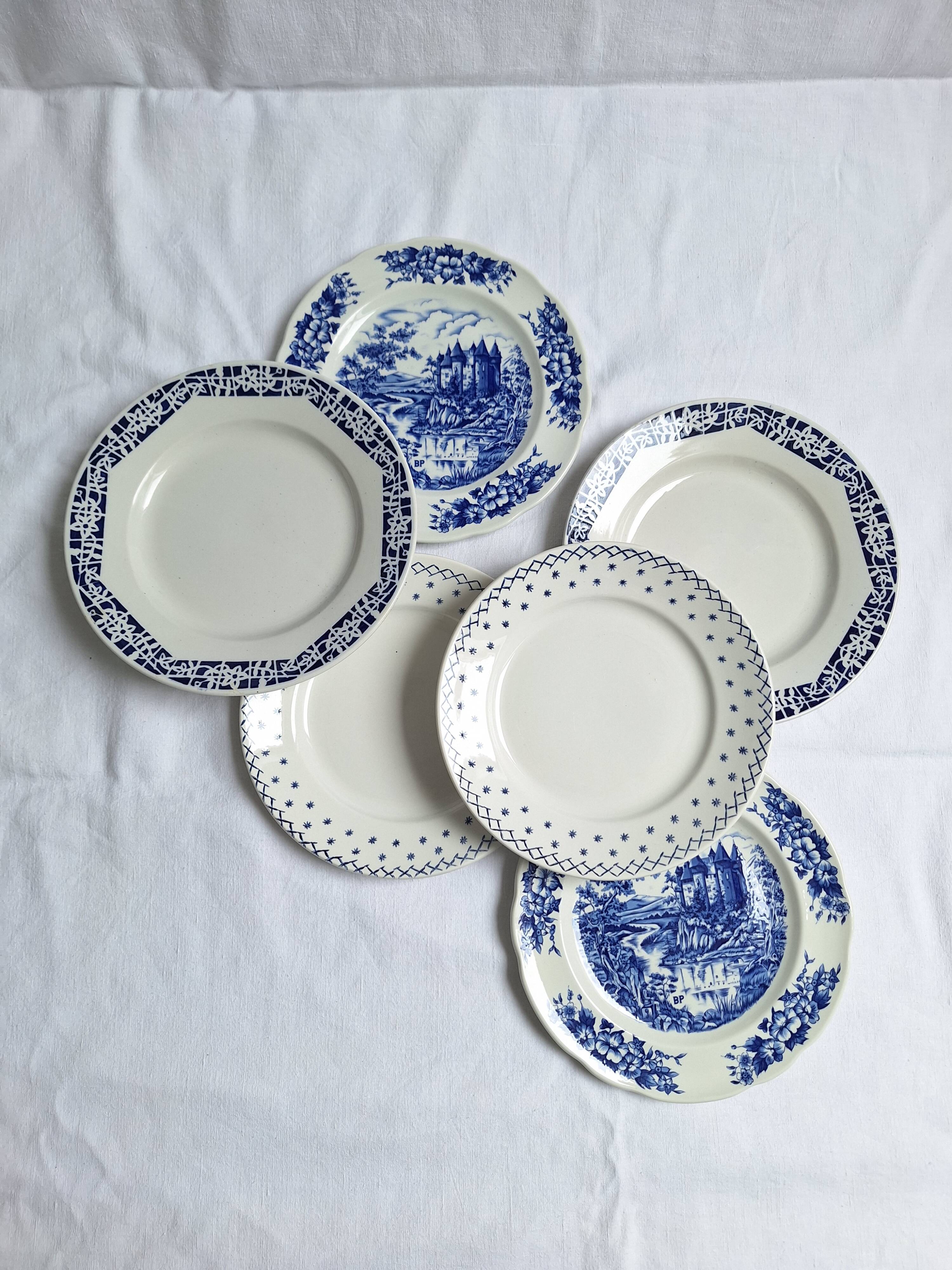 Vintage blue dinner plates
