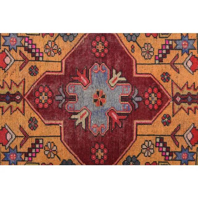 1970s Vintage Turkish Hand-Knotted Wool Cotton Red Runner Rug 145x278