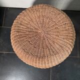 Vintage Italian design rattan wicker ball stool from the 1970s.