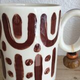 Hand-painted glazed ceramic tube vase