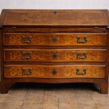 Piedmontese curved writing desk in marquetry