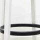Alvar Aalto 64 stool upholstered in black and white for Artek.
