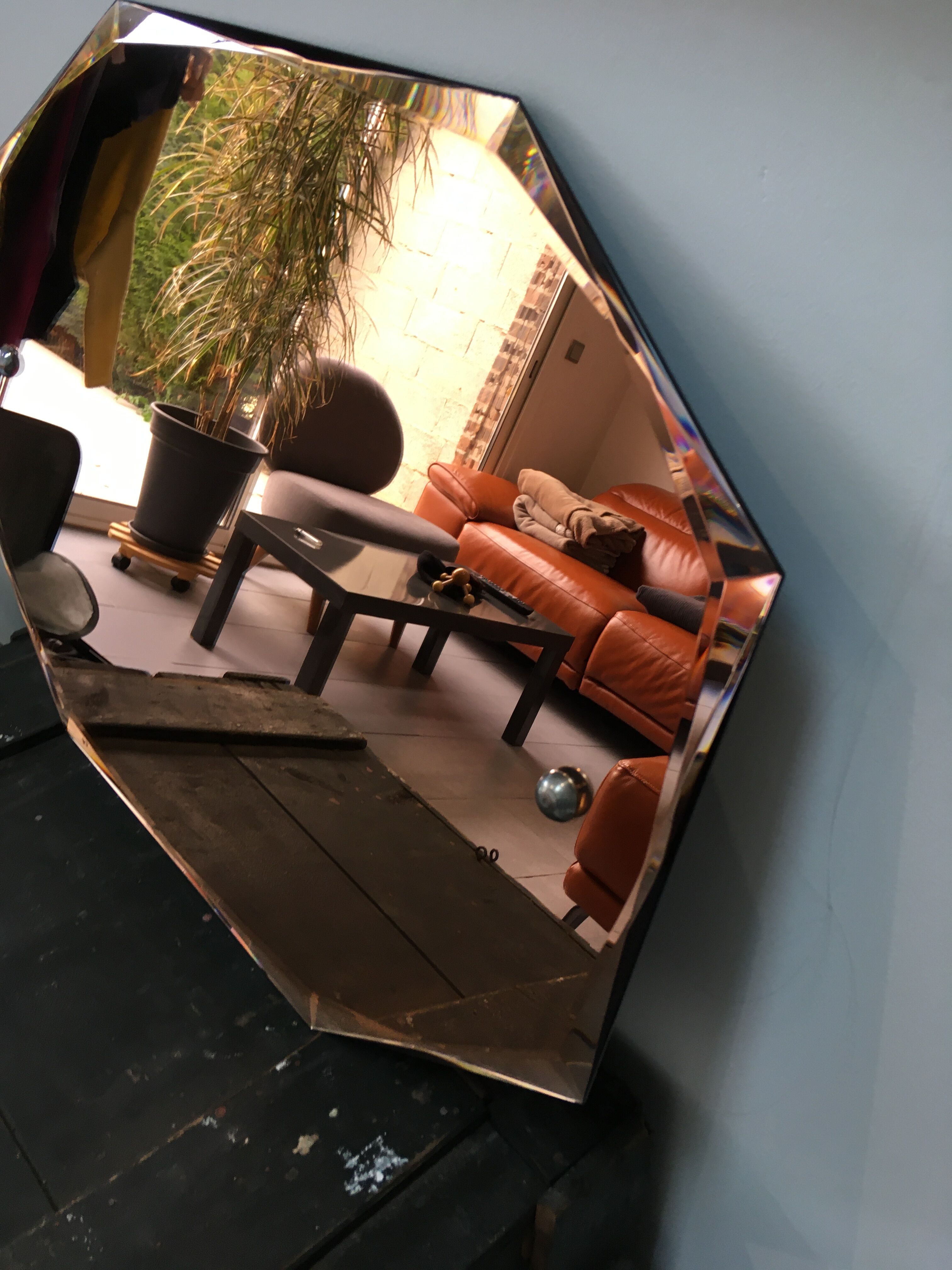 Art deco bevelled mirror  75x54cm