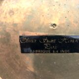 Indian enamelled copper basket tray