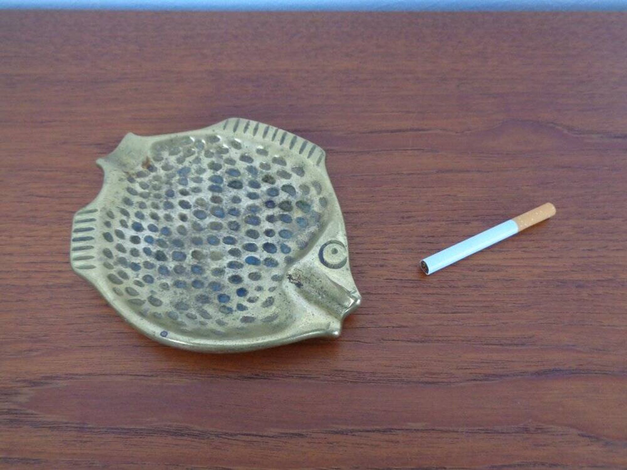 Brutalist Bronze Fish Ashtray, 1960s