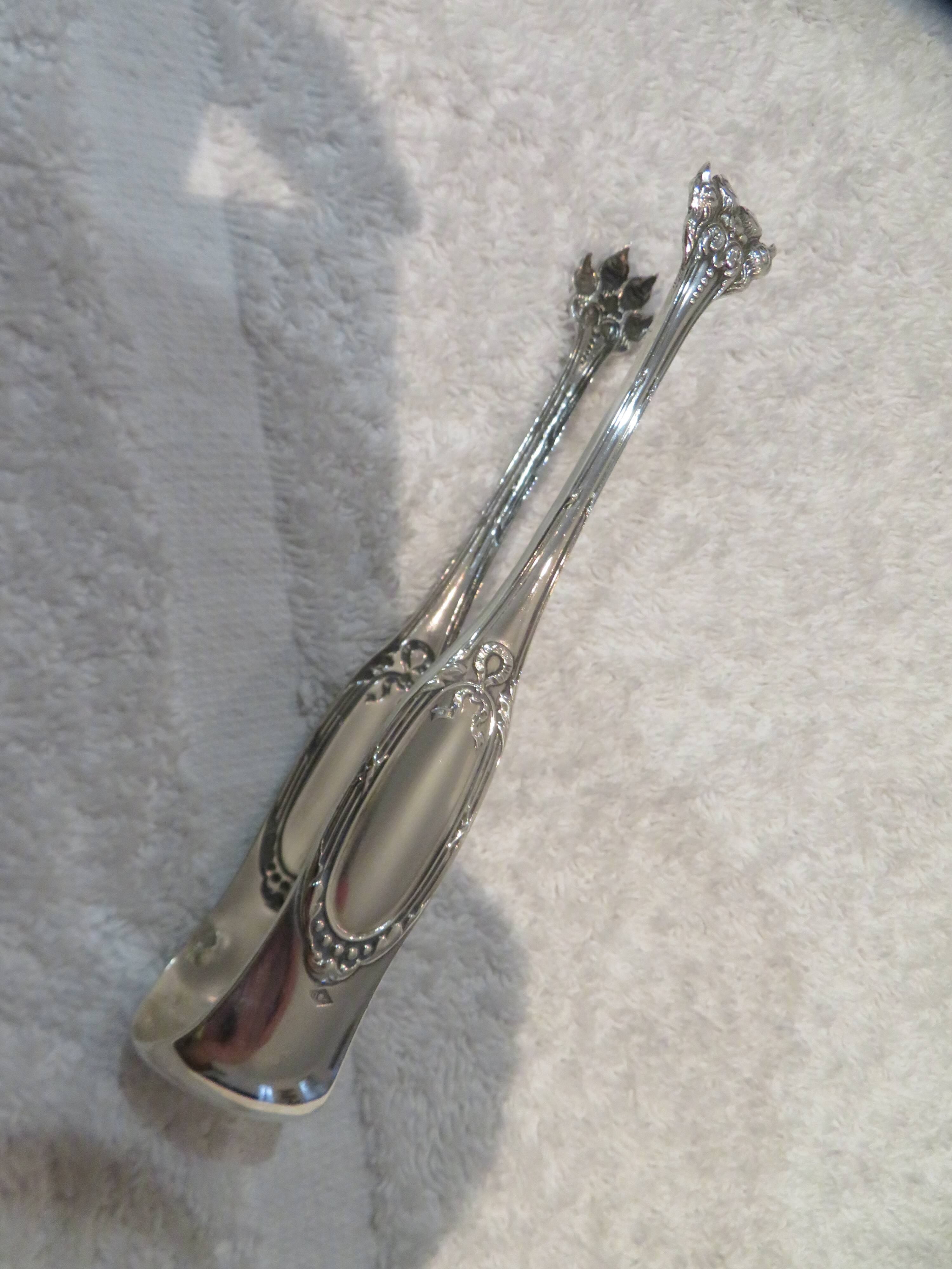 800 silver sugar tongs Minerva Louis XVI style goldsmith Pierre Bezon